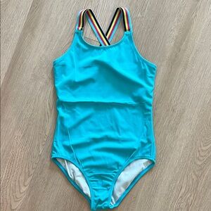 Kids Aqua One Piece Swimsuit Size 12